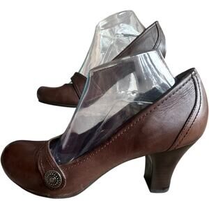 Gianni Bini Mary Jane Heel Pumps SZ 9.5 Comfort Shoes Leather Dark Academia